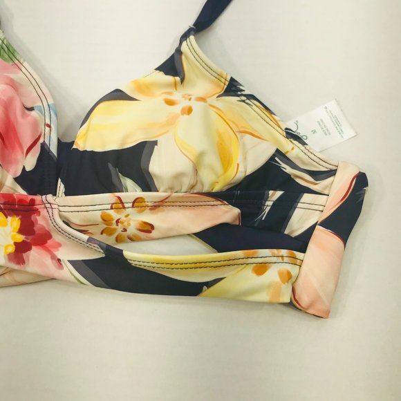 Kona Sol Womens Size Medium Removable Padding Halter Bikini Swim Top Floral NWOT - Picture 3 of 12